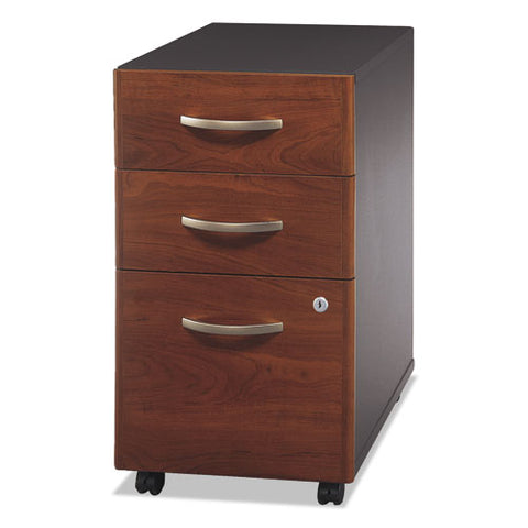 Series C Collection 3 Drawer Mobile Pedestal (assembled), 15.75w X 20.25d X 27.88h, Hansen Cherry