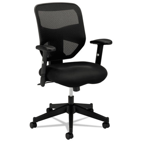 Vl531 Mesh High-back Task Chair With Adjustable Arms, Supports Up To 250 Lbs., Black Seat-black Back, Black Base