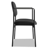 Vl616 Stacking Guest Chair With Arms, Black Seat-black Back, Black Base