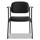 Vl616 Stacking Guest Chair With Arms, Black Seat-black Back, Black Base