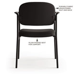 Vl616 Stacking Guest Chair With Arms, Charcoal Seat-charcoal Back, Black Base