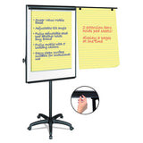 Silver Easy Clean Dry Erase Mobile Presentation Easel, 44" To 75-1-4" High