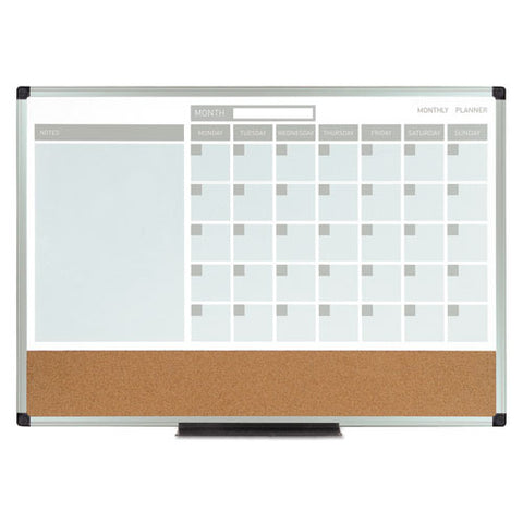 3-in-1 Calendar Planner Dry Erase Board, 24 X 18, Aluminum Frame