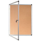 Slim-line Enclosed Cork Bulletin Board, 28 X 38, Aluminum Case