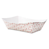 Paper Food Baskets, 3 Lb Capacity, Red-white, 500-carton