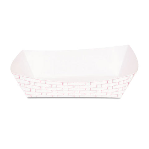 Paper Food Baskets, 5 Lb Capacity, Red-white, 500-carton