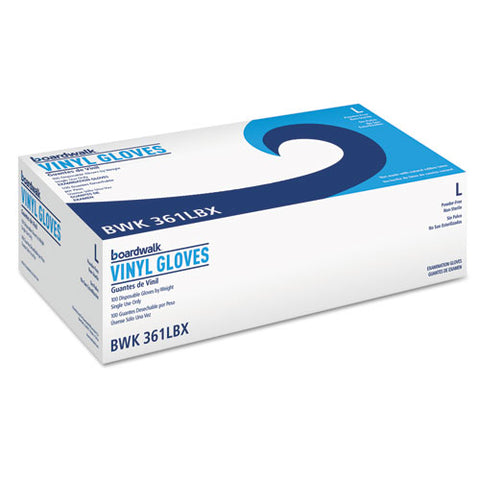 Exam Vinyl Gloves, Powder-latex-free, 3 3-5 Mil, Clear, Large, 100-box