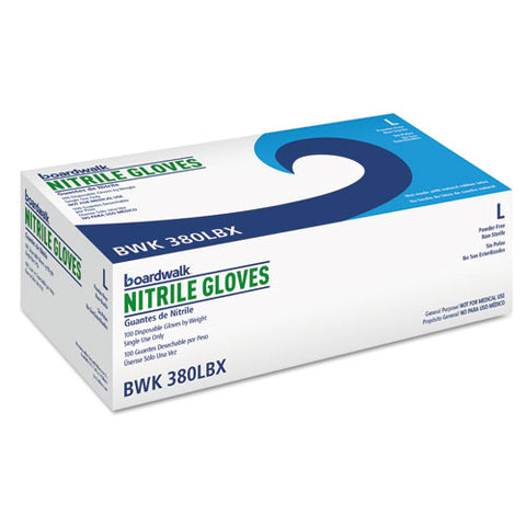 Disposable General-purpose Powder-free Nitrile Gloves, Large, Black, 4.4 Mil, 100-box