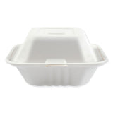 Bagasse Molded Fiber Food Containers, Hinged-lid, 1-compartment 6 X 6 X 3.19, White, 125-sleeve, 4 Sleeves-carton