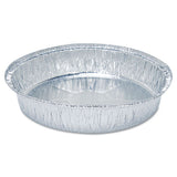 Round Aluminum To-go Containers, 48 Oz, 9" Diameter X 1.66"h, Silver, 500-carton