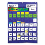 Complete Calendar And Weather Pocket Chart, 51 Pockets, 26 X 37.25, Blue