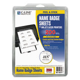 Laser Printer Name Badges, 3 3-8 X 2 1-3, White, 200-box