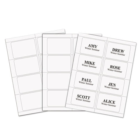 Laser Printer Name Badges, 3 3-8 X 2 1-3, White, 200-box