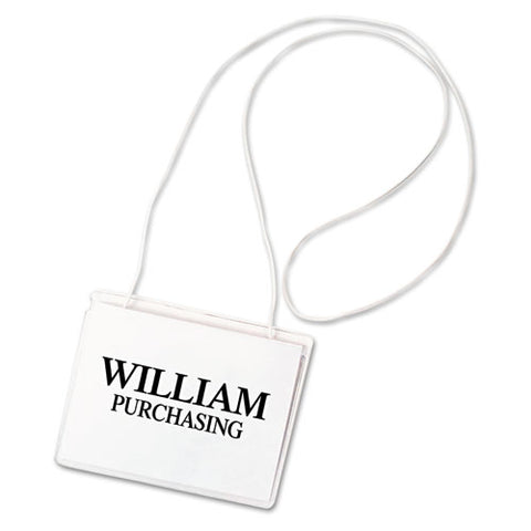 Name Badge Kits, Top Load, 4 X 3, Clear, Elastic Cord, 50-box