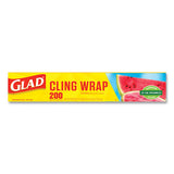 Clingwrap Plastic Wrap, 200 Square Foot Roll, Clear, 12-carton