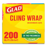 Clingwrap Plastic Wrap, 200 Square Foot Roll, Clear, 12-carton