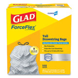 Forceflex Tall Kitchen Drawstring Trash Bags, 13 Gal, 0.72 Mil, 23.75" X 24.88", Gray, 100-box