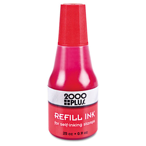 Self-inking Refill Ink, Red, 0.9 Oz. Bottle