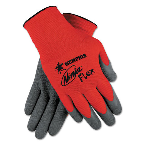 Ninja Flex Latex Coated Palm Gloves N9680l, Large, Red-gray, 1 Dozen