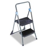 Commercial 2-step Folding Stool, 300 Lb Capacity, 20.5w X 24.75d X 39.5h, Gray