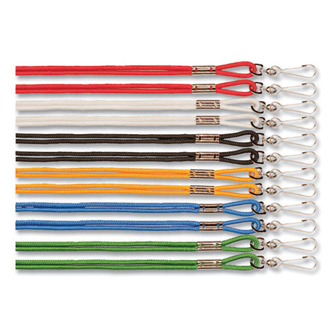 Lanyard, J-hook Style, 20" Long, Assorted Colors, 12-pack