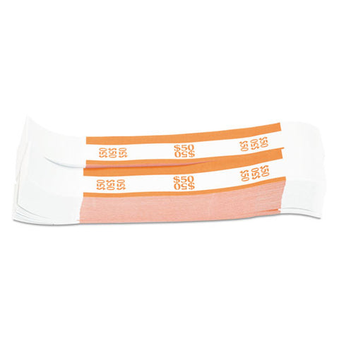 Currency Straps, Orange, $50 In Dollar Bills, 1000 Bands-pack