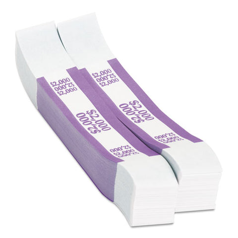 Currency Straps, Violet, $2,000 In $20 Bills, 1000 Bands-pack