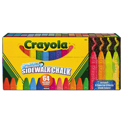 Ultimate Sidewalk Chalk, 4", 60 Assorted Colors, 64-set