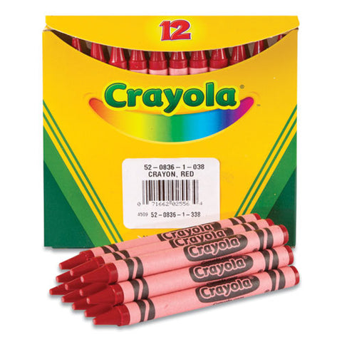 Bulk Crayons, Red, 12-box