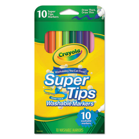 Washable Super Tips Markers, Broad-fine Bullet Tip, Assorted Colors,