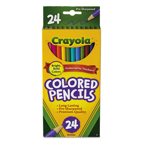 Long-length Colored Pencil Set, 3.3 Mm, 2b (#1), Assorted Lead-barrel Colors, 24-pack