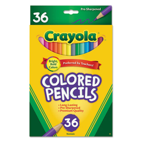 Short-length Colored Pencil Set, 3.3 Mm, 2b (#1), Assorted Lead-barrel Colors, 36-pack