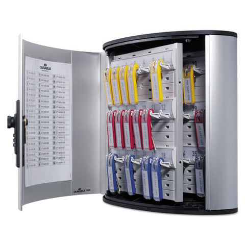 Locking Key Cabinet, 36-key, Brushed Aluminum, Silver, 11 3-4 X 4 5-8 X 11