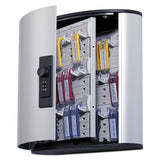 Locking Key Cabinet, 36-key, Brushed Aluminum, Silver, 11 3-4 X 4 5-8 X 11