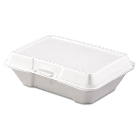 Foam Hinged Lid Containers, 1-compartment, 6.4 X 9.3 X 2.9, White, 200-carton