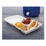 Foam Hinged Lid Containers, 3-compartment, 8.38 X 7.78 X 3.25, 200-carton