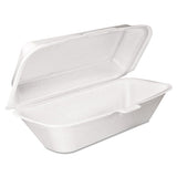 Foam Hinged Lid Container, Hoagie Container With Removable Lid, 5.3 X 9.8 X 3.3, White, 125-bag, 4 Bags-carton