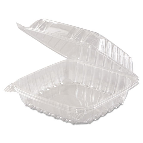 Clearseal Hinged-lid Plastic Containers, 8.3 X 8.3 X 3, Clear, 250-carton