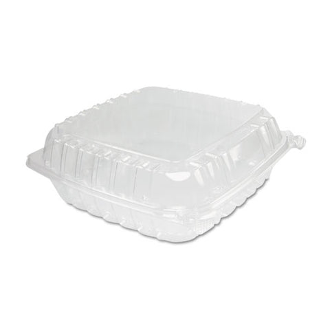 Clearseal Hinged-lid Plastic Containers, 9.5 X 9 X 3, Clear, 100-bag, 2 Bags-carton