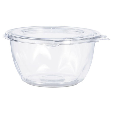 Tamper-resistant, Tamper-evident Bowls With Flat Lid, 16 Oz, 5.5" Diameter X 2.7"h, Clear, 240-carton