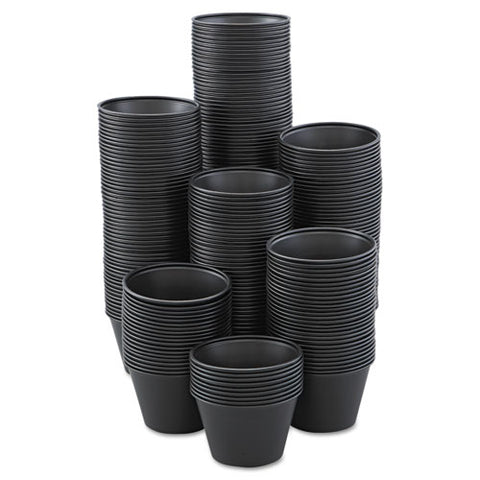 Polystyrene Portion Cups, 4 Oz, Black, 250-bag, 10 Bags-carton