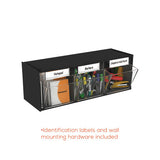 Tilt Bin Interlocking Multi-bin Storage Organizer, 3 Sections, 23.63" X 7.75" X 9.5", Black-clear