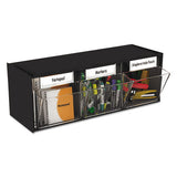 Tilt Bin Interlocking Multi-bin Storage Organizer, 3 Sections, 23.63" X 7.75" X 9.5", Black-clear