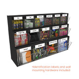 Tilt Bin Interlocking Multi-bin Storage Organizer, 4 Sections, 23.63" X 6.63" X 8.13", Black-clear