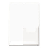 Superior Image Slanted Sign Holder With Front Pocket, 9w X 4.5d X 10.75h, Clear