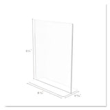 Superior Image Double Sided Sign Holder, 8 1-2 X 11 Insert, Clear