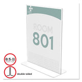 Superior Image Double Sided Sign Holder, 8 1-2 X 11 Insert, Clear