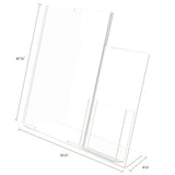 Superior Image Slanted Sign Holder With Side Pocket, 13.5w X 4.25d X 10.88h, Clear