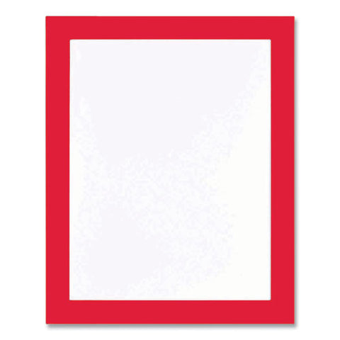 Self Adhesive Sign Holders, 13 X 19, Clear With Red Border, 2/pack