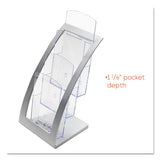 3-tier Literature Holder, Leaflet Size, 6.75w X 6.94d X 13.31h, Silver